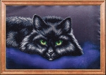Ткань с рисунком "Черный кот"