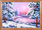 Ткань с рисунком "Зимний закат"