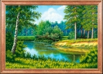 Ткань с рисунком "Лето в лесу"