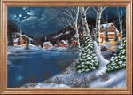 Ткань с рисунком "Зимняя ночь"
