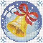 Алмазная мозаика "Новогодний шарик с колокольчиком"