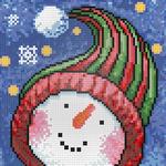 Алмазная мозаика "Портрет Снеговика"
