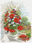 Канва с рисунком "Полевые цветы"