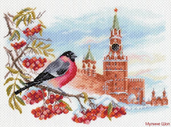 Канва с рисунком "Московская зима"
