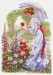 Канва с рисунком "В цветущем саду"