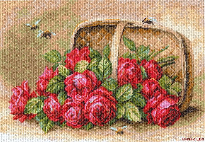 Канва с рисунком "Знойные розы"