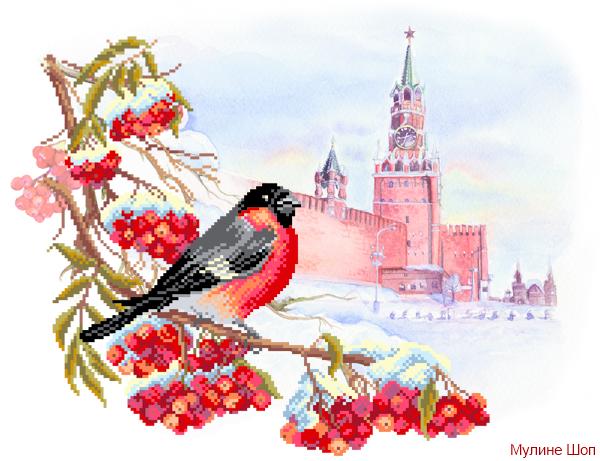 Ткань с рисунком "Московская зима"