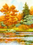 Ткань с рисунком "Янтарная осень"