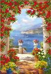 Ткань с рисунком "Цветы средиземноморья"