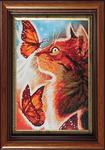 Алмазная мозаика "Кошка с бабочками"