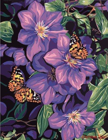 Алмазная мозаика "Бабочки в лиловом"
