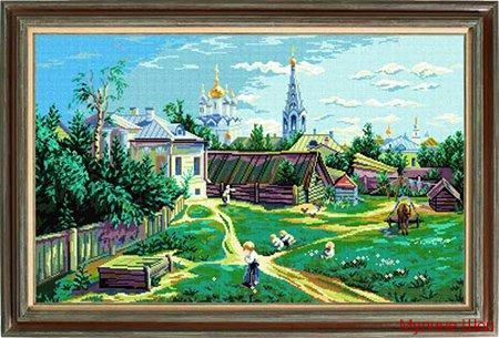 Канва с рисунком "Московский дворик" В. Поленов