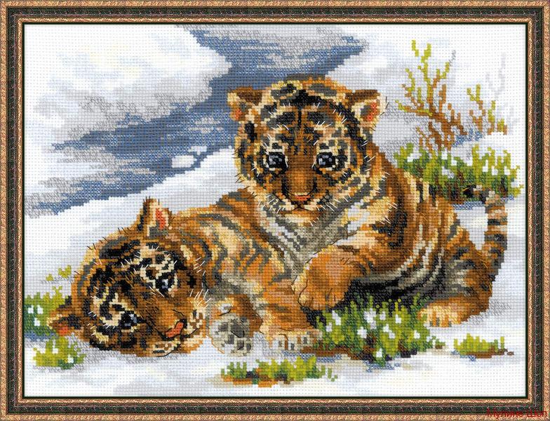 Набор для вышивания "Тигрята в снегу"