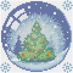 Алмазная мозаика "Новогодний шарик с елкой"