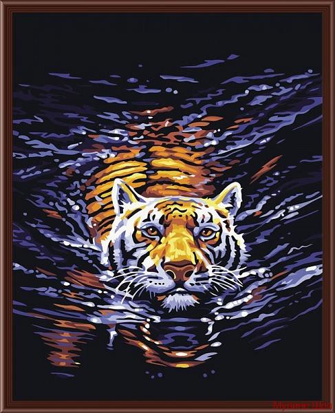 Алмазная мозаика "Плывущий тигр"