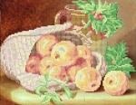 Ткань с рисунком "Корзина с яблоками"