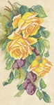 Ткань с рисунком "Розы и сливы"