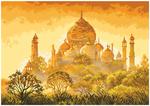 Канва с рисунком "Закат над Тадж-Махал"