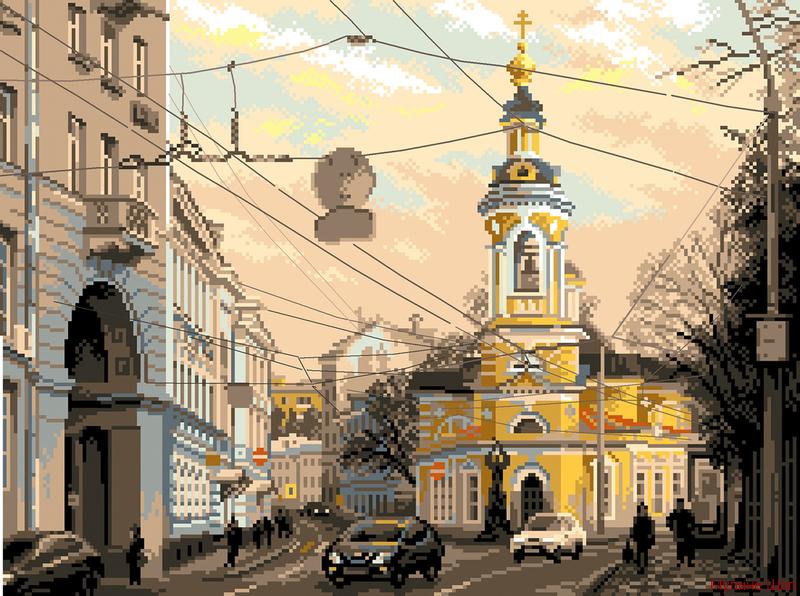 Канва с рисунком "Москва, ул. Солянка"