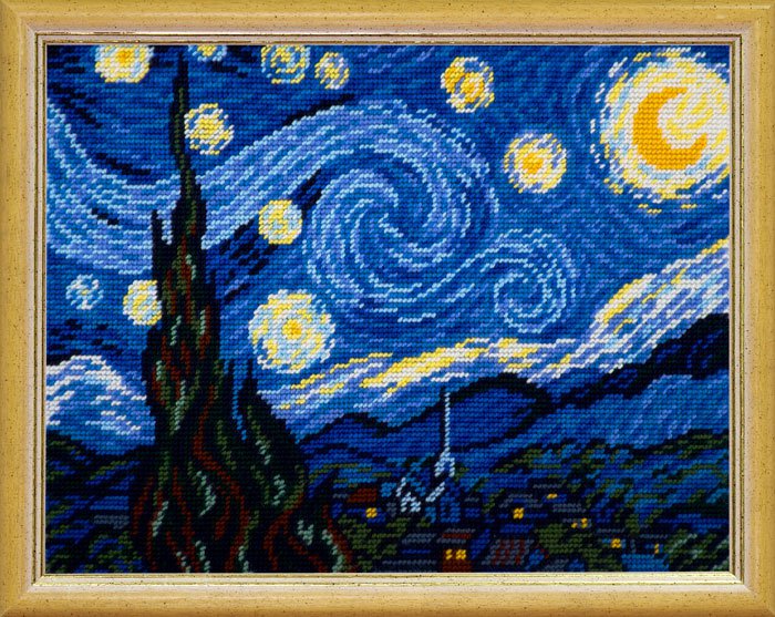Набор для вышивания "Звездная ночь" по картине Ван Гога