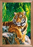 Ткань с рисунком "Тигр отец"