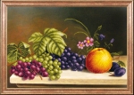Ткань с рисунком "Яблоко с виноградом"