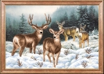 Ткань с рисунком "Семья оленей"