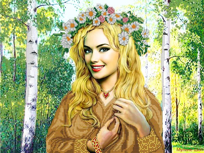 Ткань с рисунком "Лесная красавица"