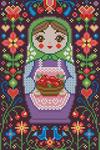 Алмазная мозаика "Матрешка с яблоками"