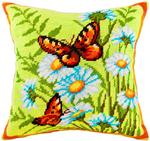 Набор для вышивания Подушка "Бабочки на ромашках"