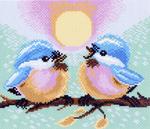 Канва с рисунком "Две птички"