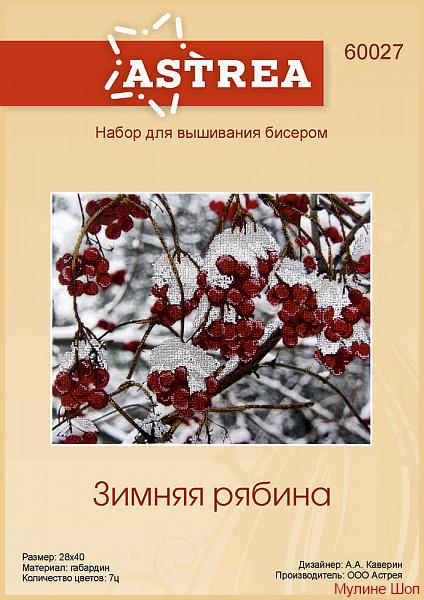 Набор для вышивания "Зимняя рябина"