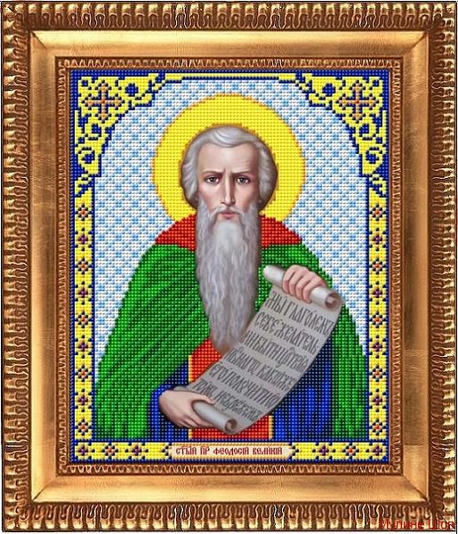 Ткань с рисунком "Святой Преподобный Феодосий Великий"