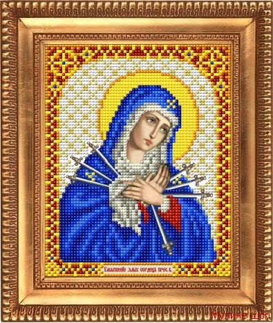 Ткань с рисунком "Богородица Умягчение злых сердец"