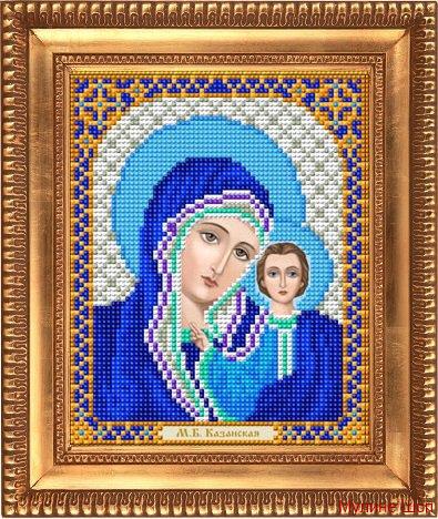 Ткань с рисунком "Казанская в синем"
