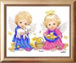 Ткань с рисунком "Ангелочки"
