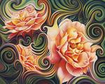 Алмазная мозаика "Розы в абстракции"