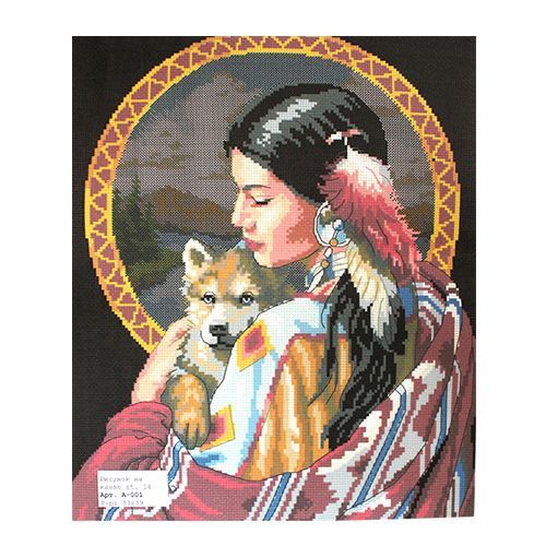 Канва с рисунком "Индейская девушка"