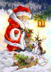 Канва с рисунком "Юный Санта"