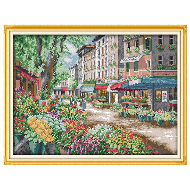 Набор для вышивания "Цветочный рынок Парижа"
