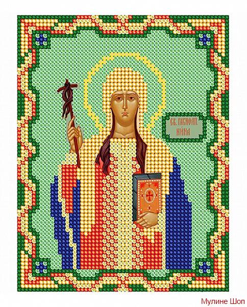 Ткань с рисунком Икона "Святая Равноапостольная Нина Просветительница Грузии"