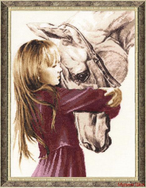 Набор для вышивания "Девочка с лошадью"