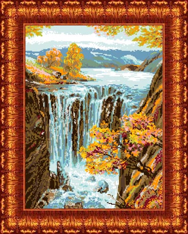 Канва с рисунком "Водопад"