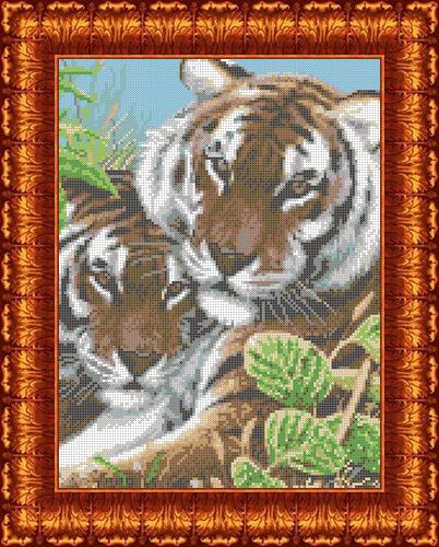 Канва с рисунком "Тигры"