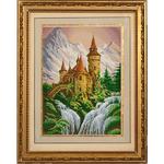 Ткань с рисунком "Замок в горах"