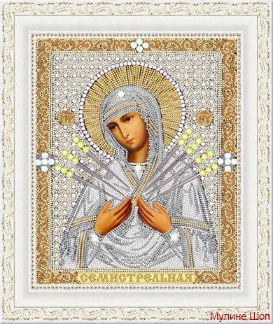Ткань с рисунком "Богородица Семистрельная"