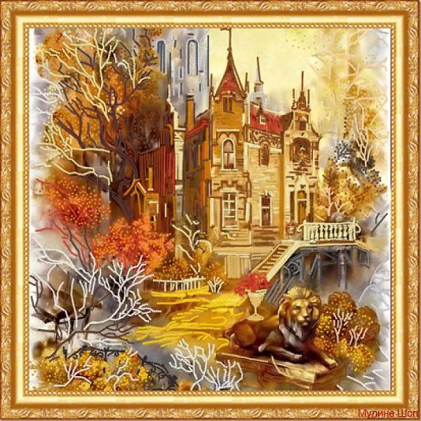 Ткань с рисунком "Старый замок"
