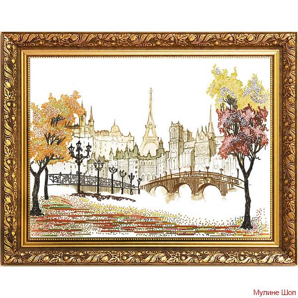 Ткань с рисунком "Осень в Париже"