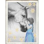 Ткань с рисунком "Девочка и лошадь"