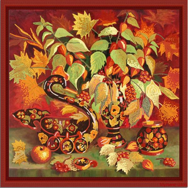 Ткань с рисунком "Осенний натюрморт"
